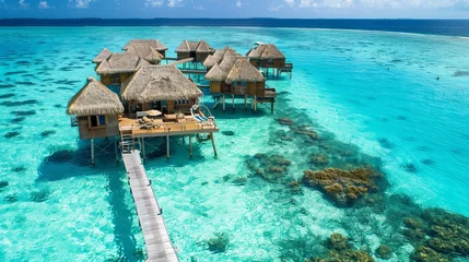 Foto op Plexiglas Bora Bora, Frans Polynesië pool in resort