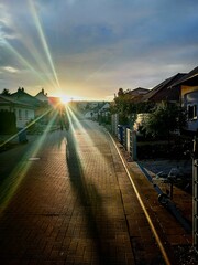 sunset in the city