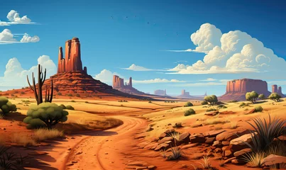 Fotobehang Incredible colorful natural landscapes of Monument Valley. © Andreas
