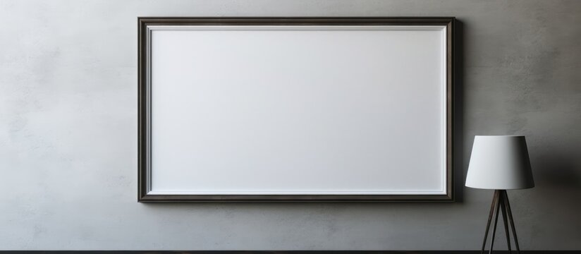 Blank Dark Frame on White Wall