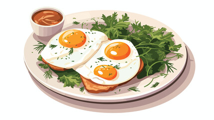 A healthy breakfast plate with protein-rich foods l