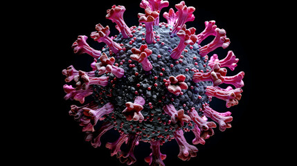 coronaviruscovid-19 cell delta plus variant. COVID-19 Blue, Coronavirus, Coronavirus Mono Blue, Generative Ai 
