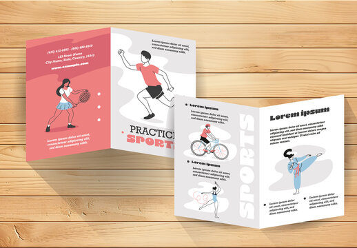 Red And Gray Modern Flat Physical Activity Sports Template