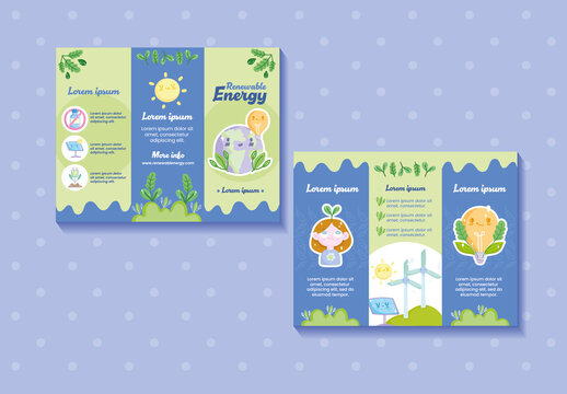 Green Blue Eco Solar Wind Energy Brochure Template