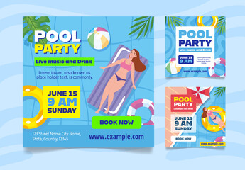 Blue Pool Party Social Media