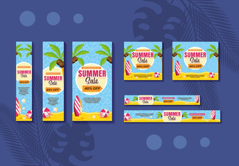 Blue and Yellow Summer Web Banner