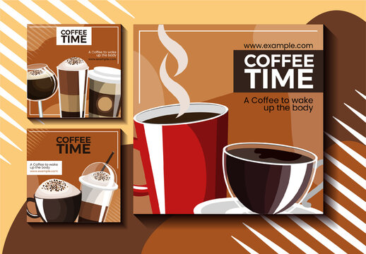 Brown and White Coffee Social Media