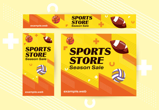 Green and Yellow Sports Web Banner