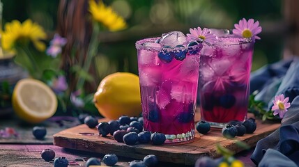 Blueberry iced lemonade ai generative