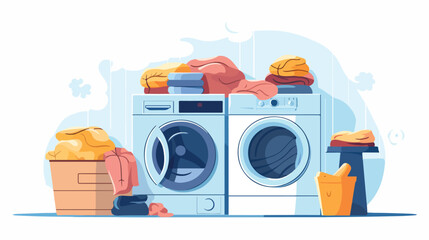 A laundry room with a washer and dryer stacked toge - obrazy, fototapety, plakaty
