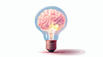 A light bulb with a human brain inside symbolizing