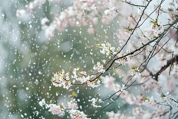 pink cherry blossom in spring. Generative AI