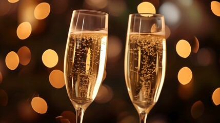 Romantic Champagne Toast with Clinking Glasses, champagne glasses, celebratory toast, love, joy
