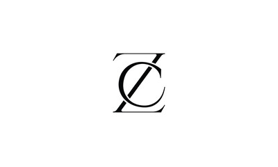 ZC ,CZ , ,C ,Abstract Letters Logo Monogram - obrazy, fototapety, plakaty