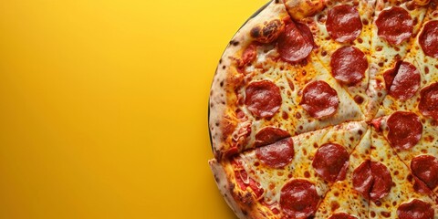 pepperoni pizza, copy space, banner