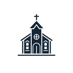 Christian church house classic icon symbol. Vector illustration	
