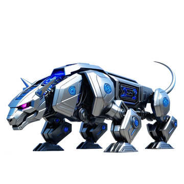 battle robot isolated on transparent background 3d illustration with clipping path.