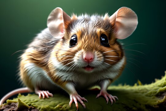 Cute field mouse in habitat.