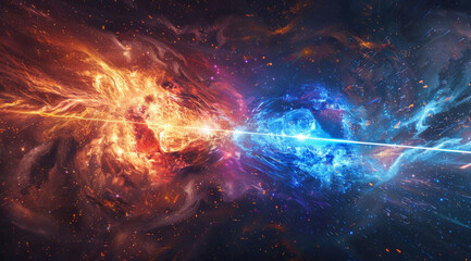 Space after the big bang 3d illustration of space - obrazy, fototapety, plakaty