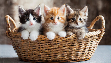 Kittens in basket, Cuddly Kitten Day, Cuddly Kittens in a basket