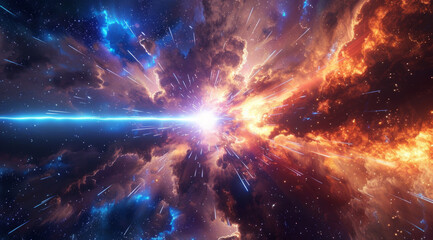 Space after the big bang 3d illustration of space - obrazy, fototapety, plakaty