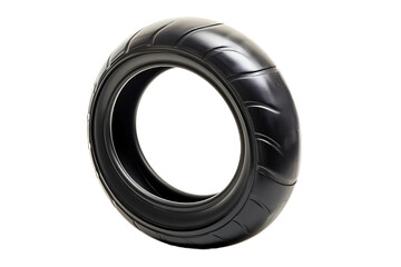 Rubber bicycle inner tube showcased in isolation.