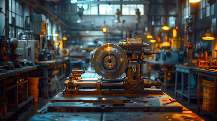 machine against the background of the workshop
