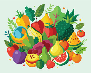 Healthy Eating Fruit Vector illustration