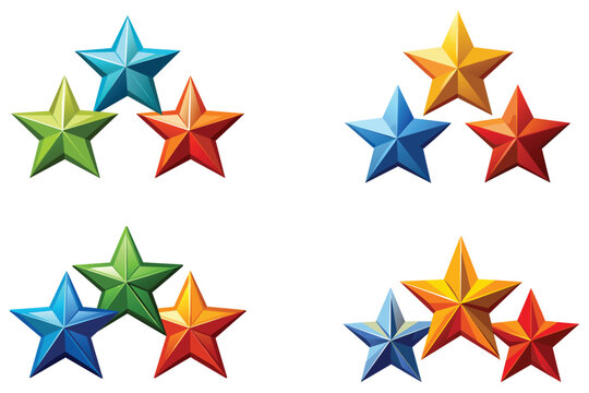 Colorful Stars vector illustration on white background