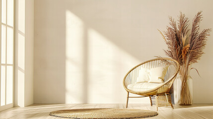 Cozy, Modern Living Room Design with Neutral Tones, Wooden Furniture, and Elegant Decor Accents