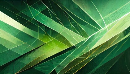green leaf background, a painting of a green abstract design, an abstract painting by Stanley Twardowicz, behance, generative art, - obrazy, fototapety, plakaty