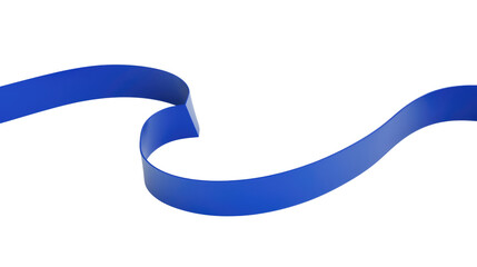 Simple blue ribbon on transparent background