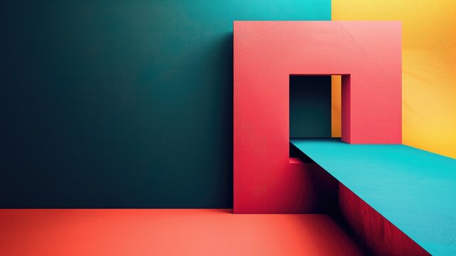 Bold geometric shapes creating a dynamic, abstract composition