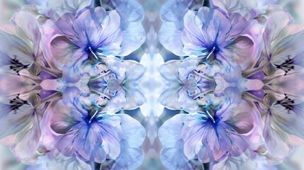 Cool Blue & Purple Abstract Floral Design with Soft Focus Aesthetic