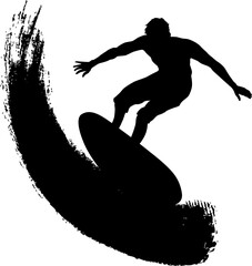 silhouette of surfer