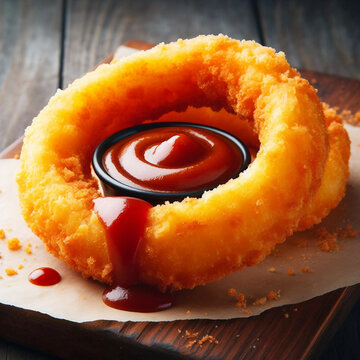 Fried onion rings isolated Ai generative