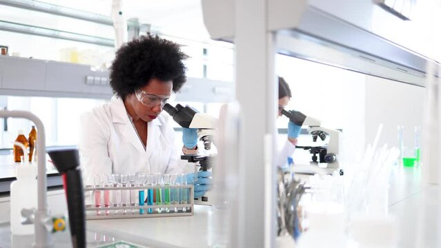 Female doctors working at the lab
