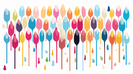 A playful pattern of paintbrushes with different co - obrazy, fototapety, plakaty