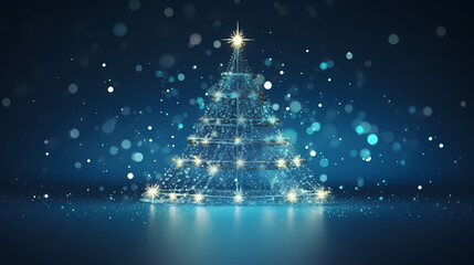 Technology sense Christmas tree, New Year and Christmas background material