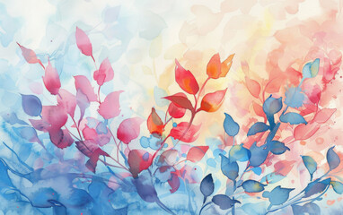 Watercolor abstract floral background