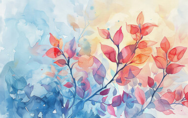 Fototapeta na wymiar Watercolor abstract floral background