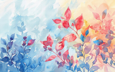 Fototapeta na wymiar Watercolor abstract floral background