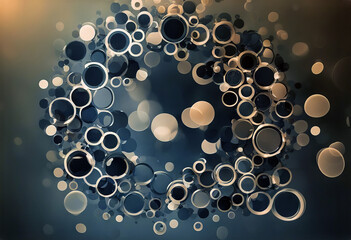 Animation of blue and white circles flowing on a light blue background stock video
