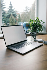 School laptop screen template, study concept