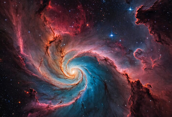 Nebula Fusion Space Spirale - obrazy, fototapety, plakaty