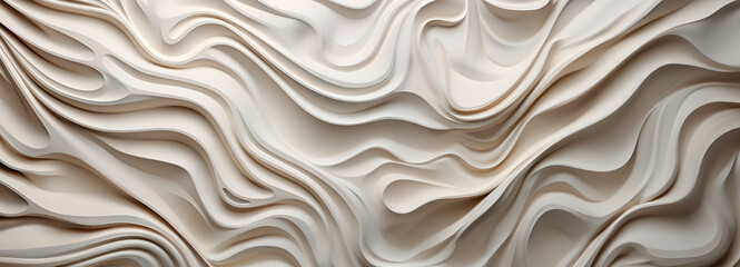 Fototapeta premium A contrasting image with cream wave patterns, providing a sense of depth and natural form.