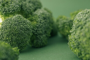 Macro background of broccoli, copy space