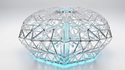 Blue Light Illuminating Glass Vase