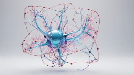 Blue and Pink Object With Attached Wires