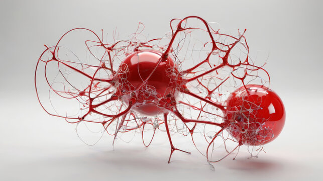 Two Red Balls Stacked Together - Powered by Adobe